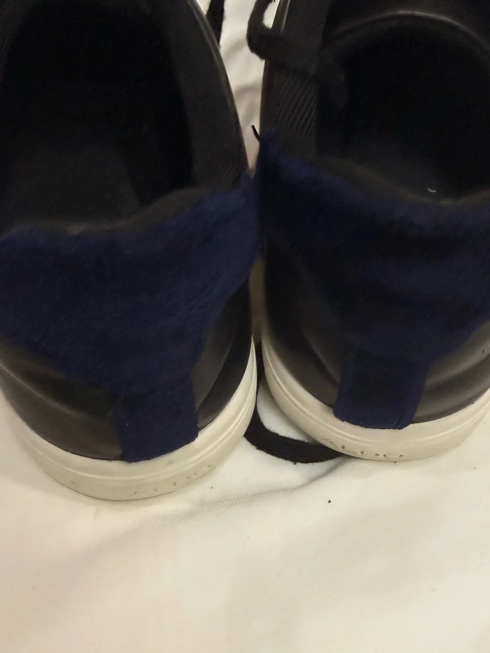 Aldo Black Leather Sneakers with Red Panels